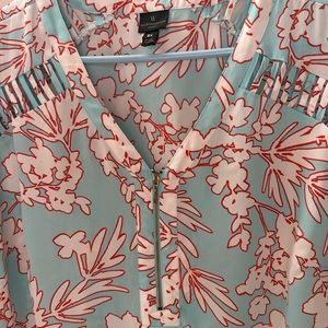 Worthington Woman top size 2X short sleeve turquoise and orange